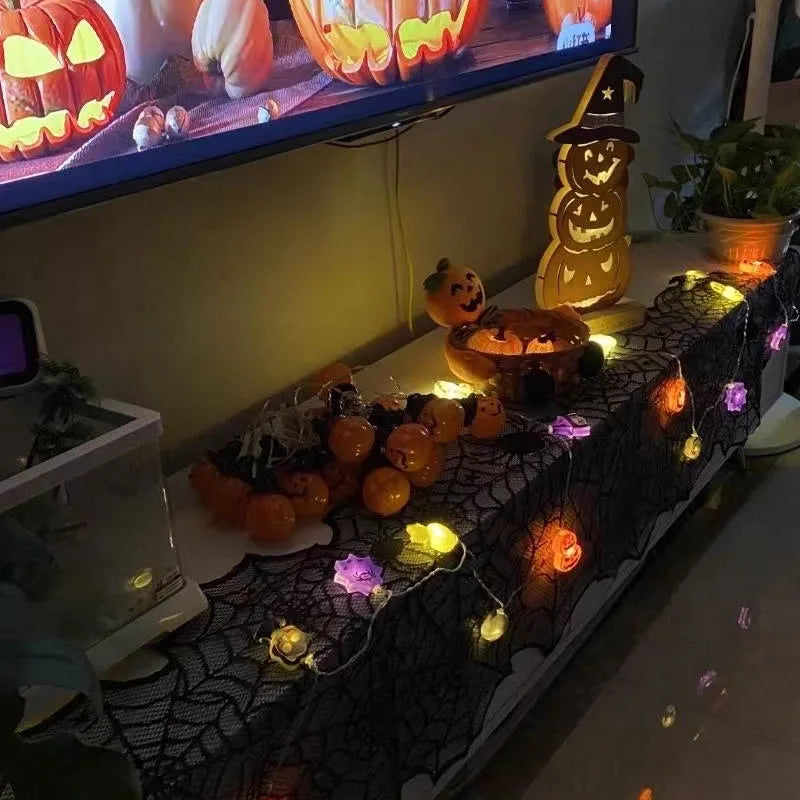 2025 New Halloween LED Lights Spider Demon Pumpkin Lantern Ambient Theme Party Halloween String Decoration Light String Hot Sale