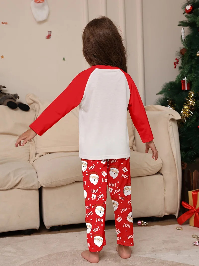 2025 Xmas Family Matching Pajamas Set Santa Claus HO HO HO Printed Adult Kid Baby Family Matching Outfits Christmas Family Pj's