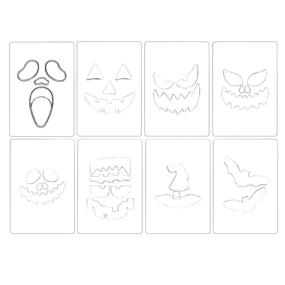 Halloween Stencil Set Halloween Pumpkin Face Stencils for Diy Crafts Wood Art Decor Reusable Acrylic for Carving for Woodworking
