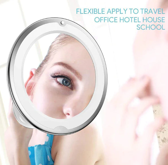 360-Degree Rotating LED Makeup Mirror with Suction Cup