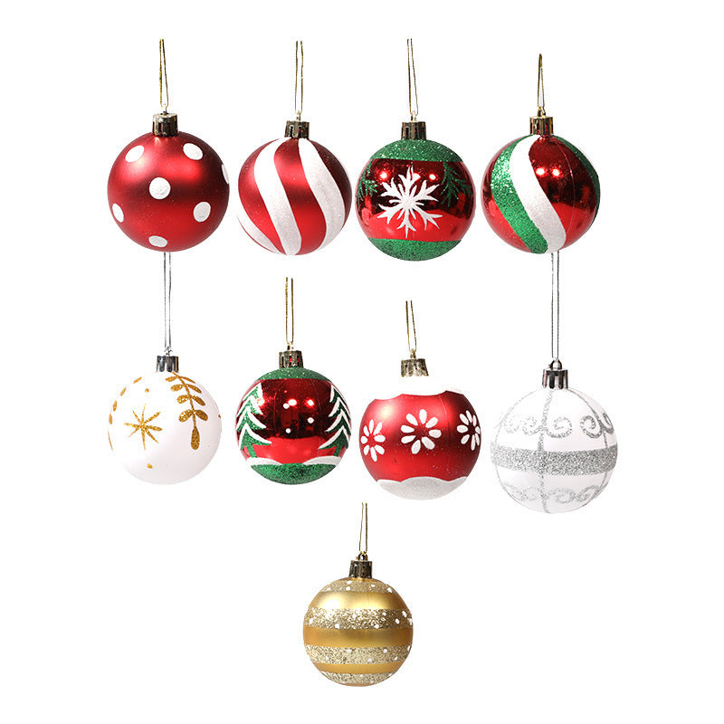 Painted 6cm Christmas Ball Decorations Arrangement Props Christmas Tree Ornaments