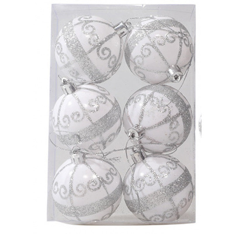 Painted 6cm Christmas Ball Decorations Arrangement Props Christmas Tree Ornaments