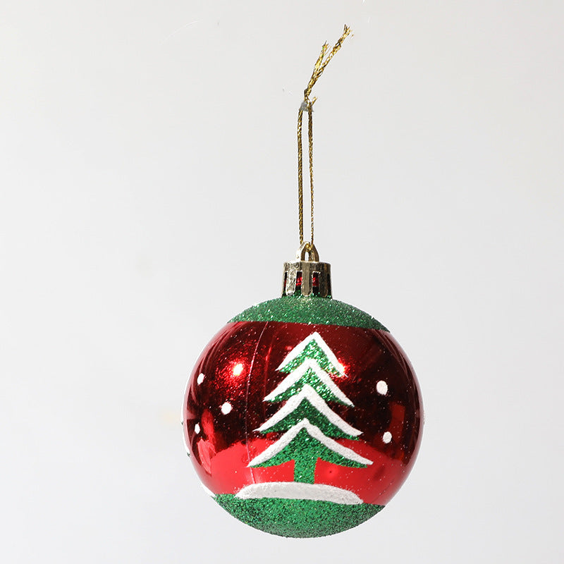 Painted 6cm Christmas Ball Decorations Arrangement Props Christmas Tree Ornaments