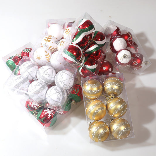 Painted 6cm Christmas Ball Decorations Arrangement Props Christmas Tree Ornaments