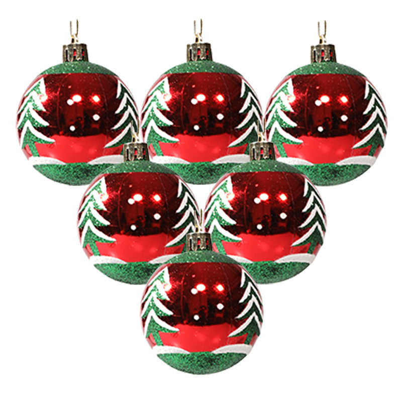 Painted 6cm Christmas Ball Decorations Arrangement Props Christmas Tree Ornaments