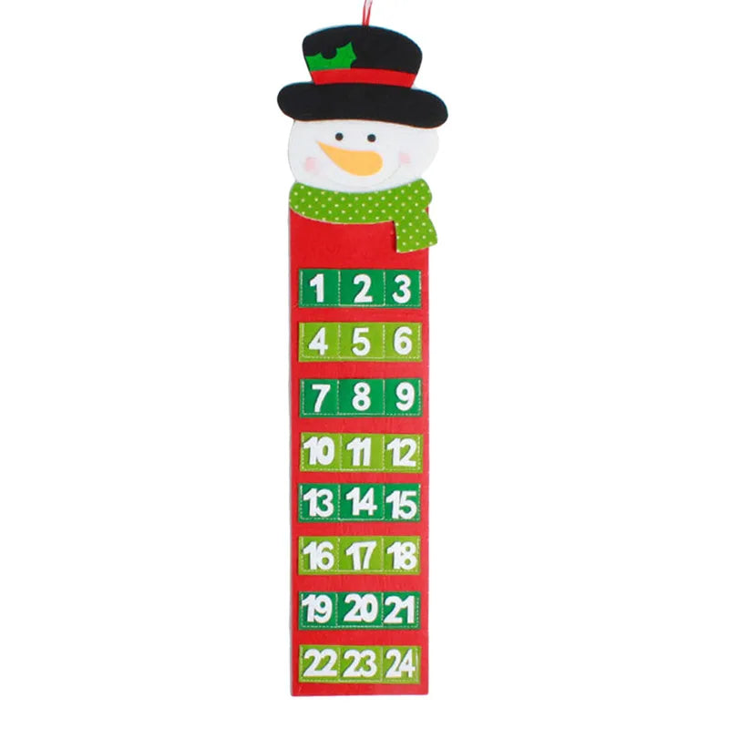 2025 Santa Claus Snowmen Christmas Advent Calendar Door Wall Window Decor Hanging Christmas Party Supply Xmas Gift