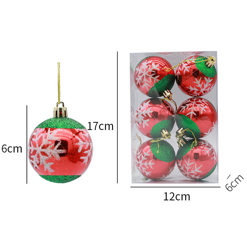 Painted 6cm Christmas Ball Decorations Arrangement Props Christmas Tree Ornaments