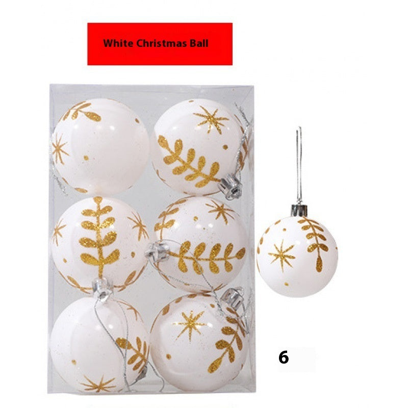 Painted 6cm Christmas Ball Decorations Arrangement Props Christmas Tree Ornaments