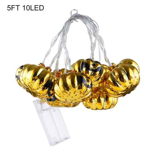 Halloween Pumpkin String Light Scene Arrangement Props Jack O Lantern Pumpkin Lights 1.5M LED Jack O Lantern for Home Party