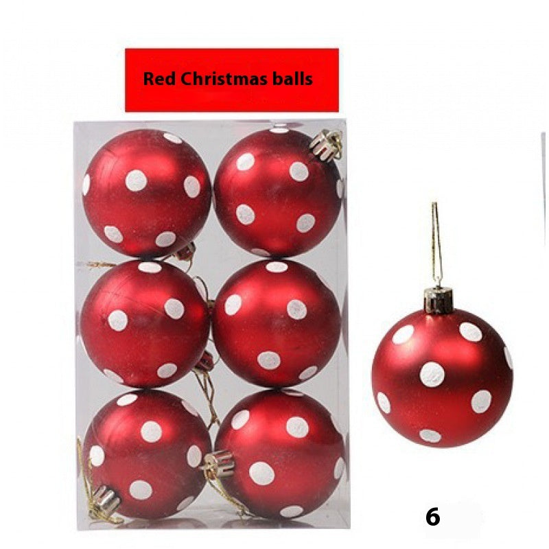 Painted 6cm Christmas Ball Decorations Arrangement Props Christmas Tree Ornaments