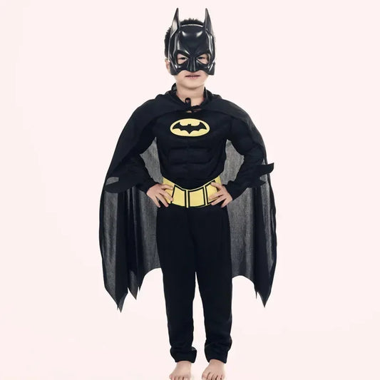 Kinderen Vampire Muscle Bat Man Costumes & Maskers Cape Boy Superheld Cosplay Halloween Maskerade Feest Kostuum