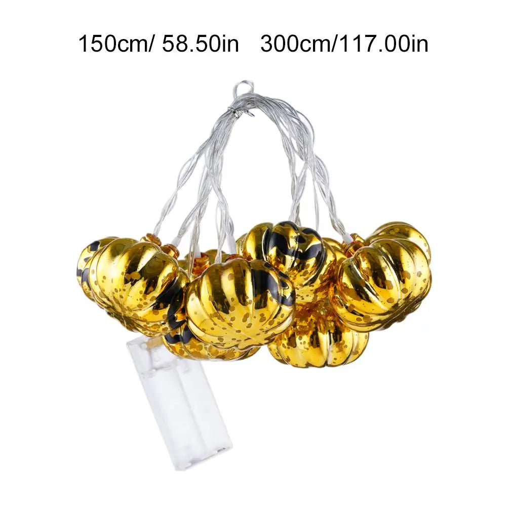 Halloween Pumpkin String Light Scene Arrangement Props Jack O Lantern Pumpkin Lights 1.5M LED Jack O Lantern for Home Party
