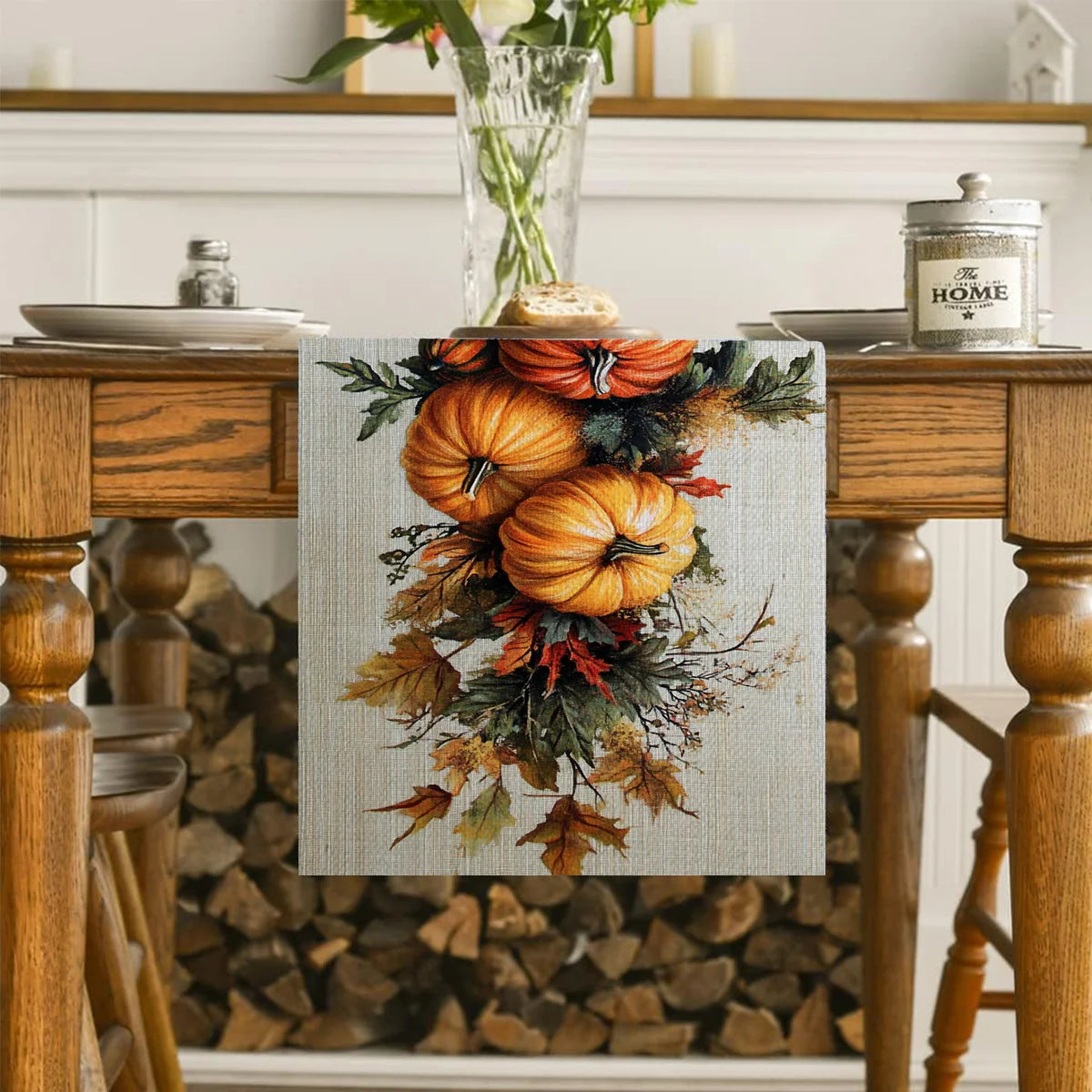 Polyester Table Runner Core Fall Pumpkin Vibrant Harvest Design Autumn Home Decor Cozy Seasonal Vibe High - Quality Polyester