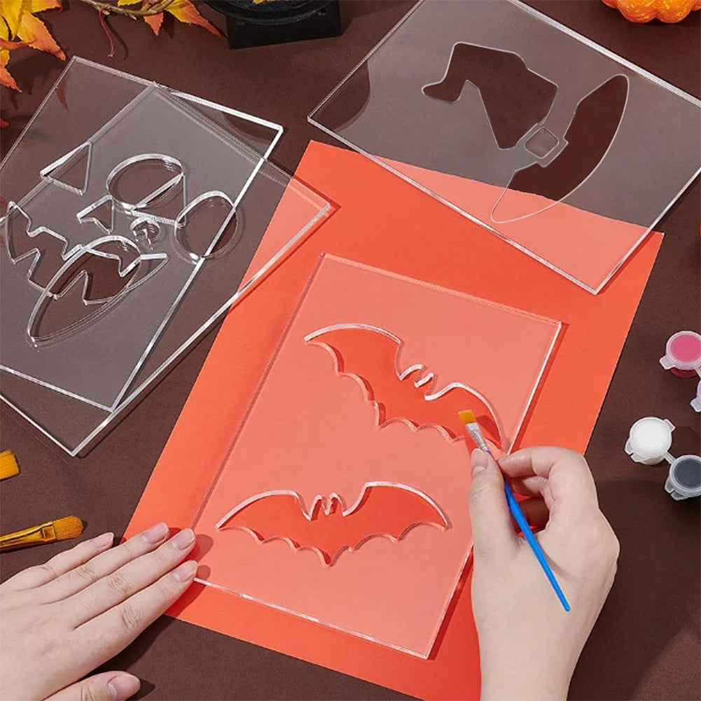 Halloween Pumpkin Ghost Bats Face Decorative Painting Stencils Metal Cutting Dies for DIY Pumpkin Carving Wood Walls Art Decor