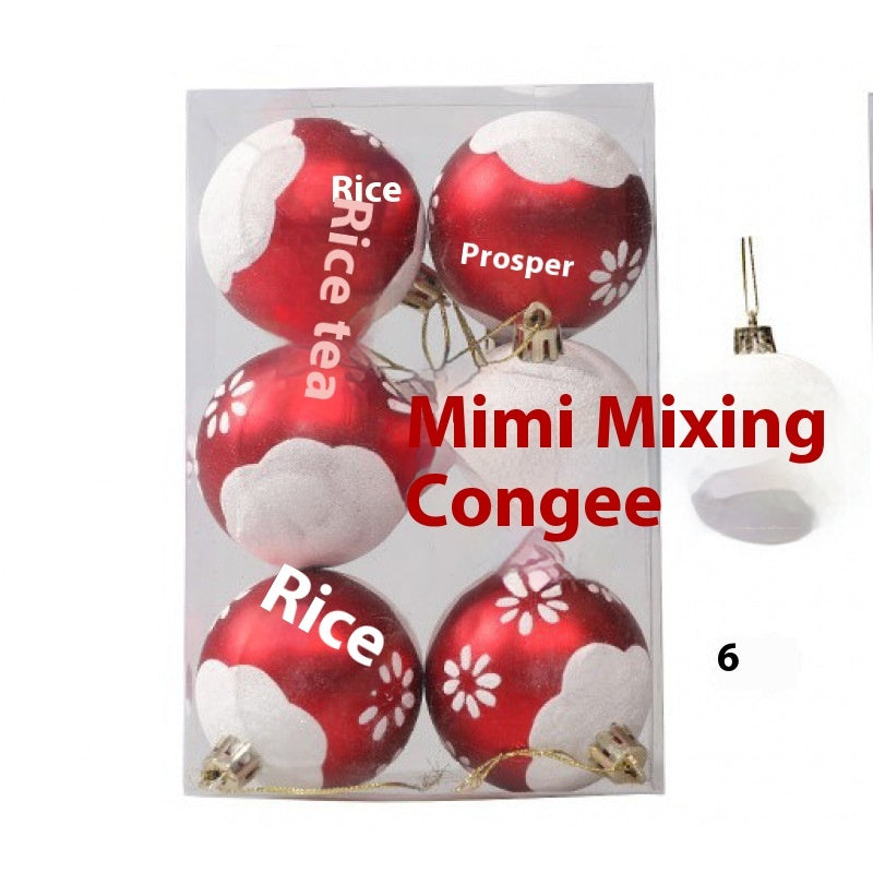 Painted 6cm Christmas Ball Decorations Arrangement Props Christmas Tree Ornaments