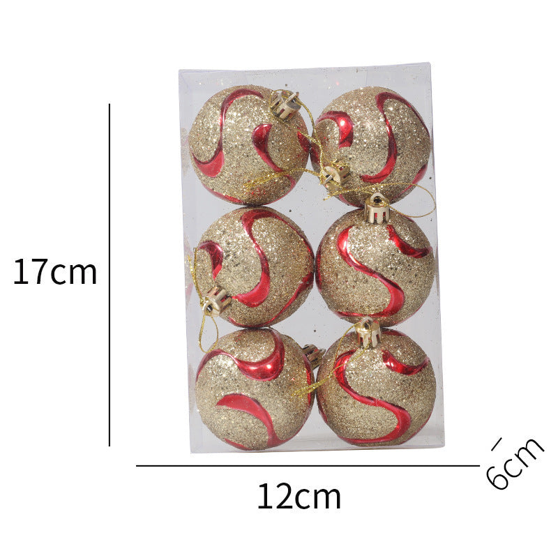 Painted 6cm Christmas Ball Decorations Arrangement Props Christmas Tree Ornaments