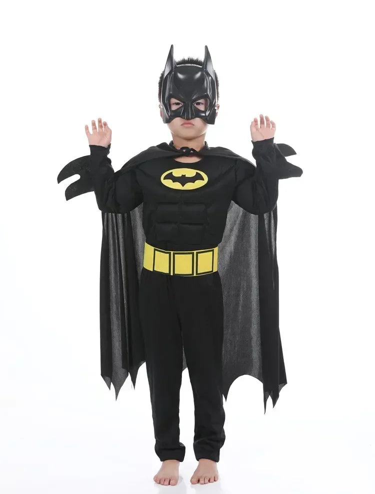 Kinderen Vampire Muscle Bat Man Costumes & Maskers Cape Boy Superheld Cosplay Halloween Maskerade Feest Kostuum