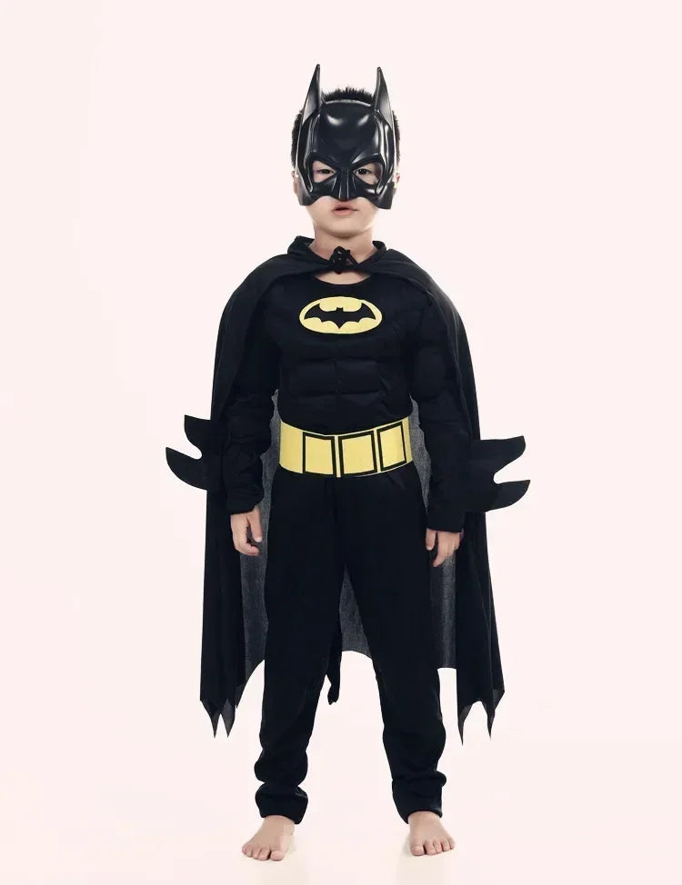 Kinderen Vampire Muscle Bat Man Costumes & Maskers Cape Boy Superheld Cosplay Halloween Maskerade Feest Kostuum