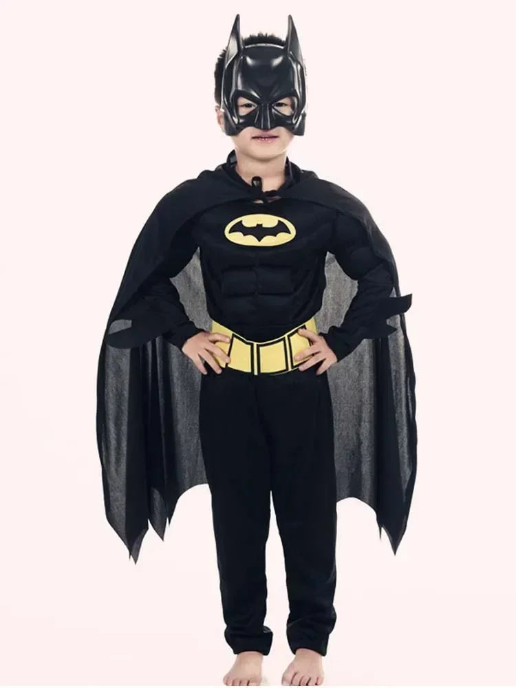Kinderen Vampire Muscle Bat Man Costumes & Maskers Cape Boy Superheld Cosplay Halloween Maskerade Feest Kostuum