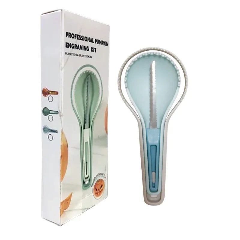 3-in-1 Melon Separator Pumpkin Carver Water Fruit Extractor Flesh Carving Tool Fruit Heart Scooper Halloween Props