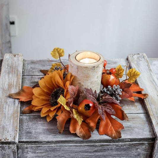 Harvest Festival Halloween Table Flower Candlestick Flower Pumpkin Sunflower