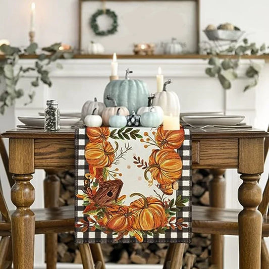 Fall Thanksgiving Tablecloth Table Runner Table Decoration Party Autumn Harvest Style Durable High Guality Easy To Use