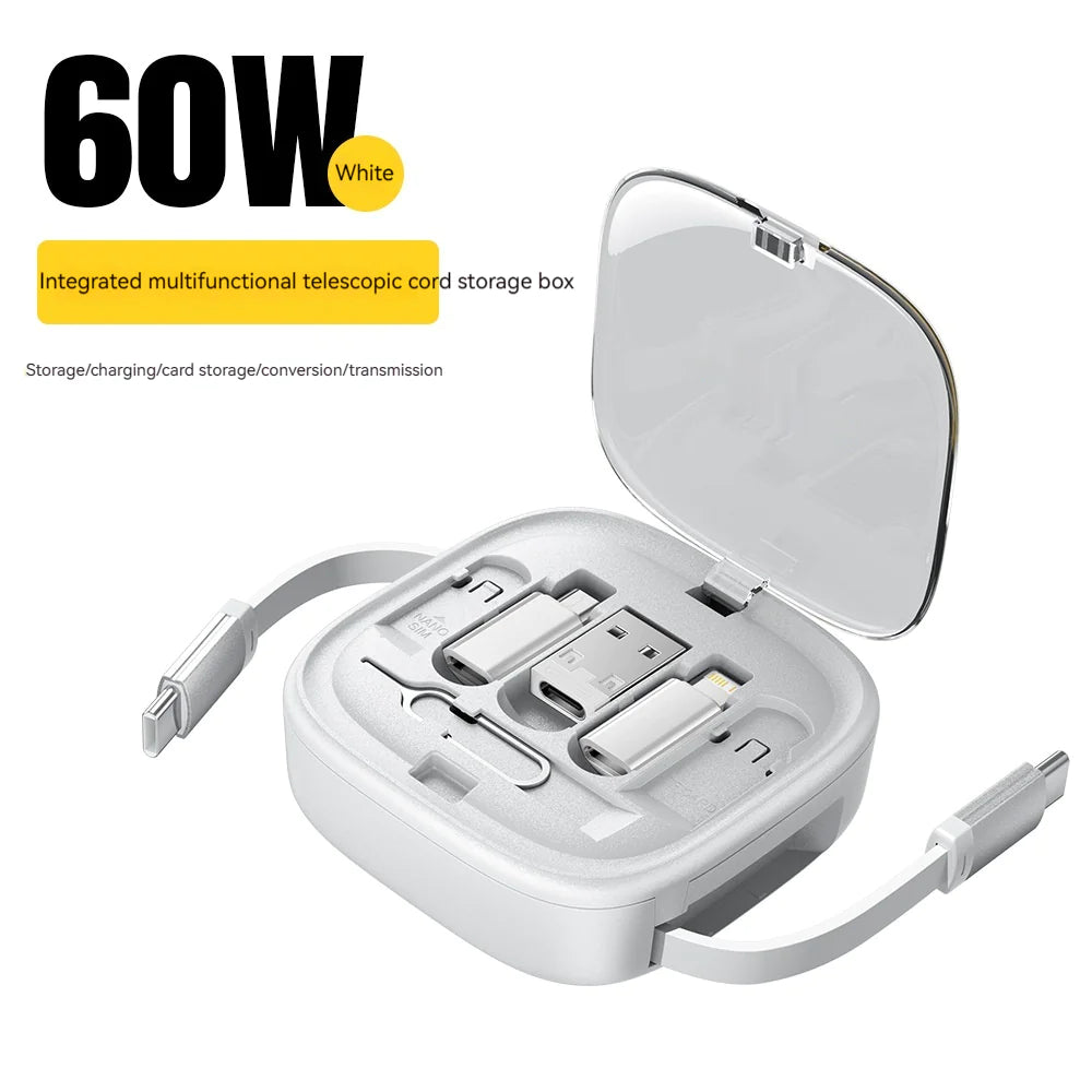 60W Fast Charging Multi-Function Data Cable Storage Box