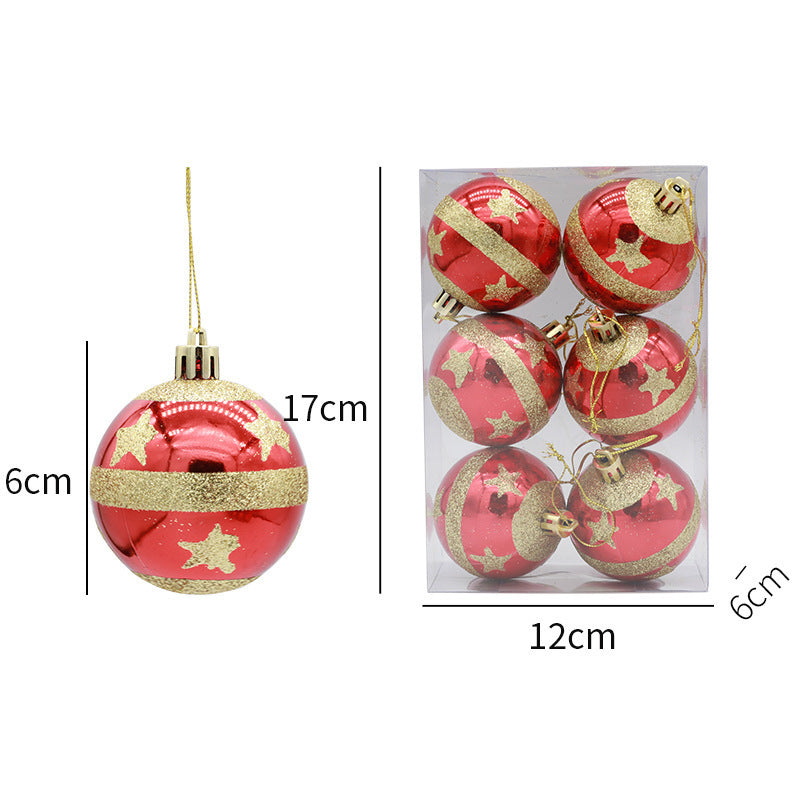 Painted 6cm Christmas Ball Decorations Arrangement Props Christmas Tree Ornaments