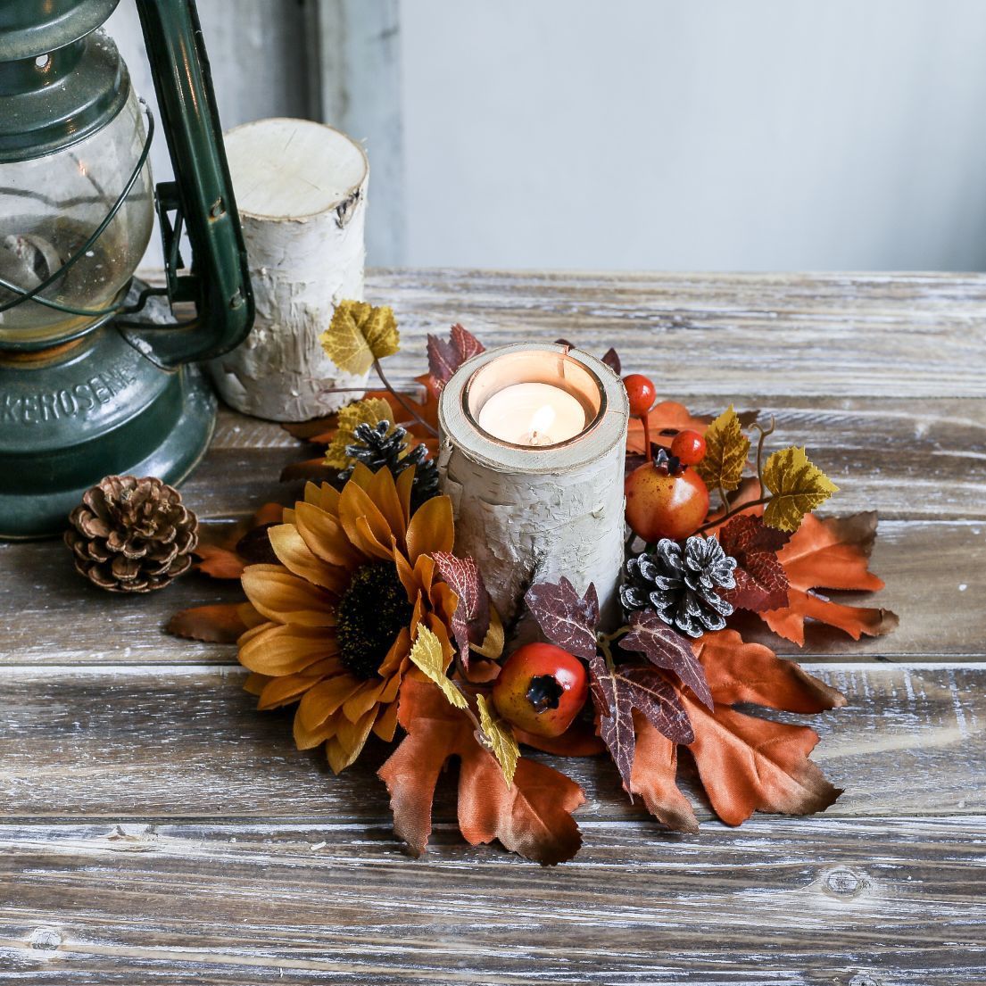 Harvest Festival Halloween Table Flower Candlestick Flower Pumpkin Sunflower