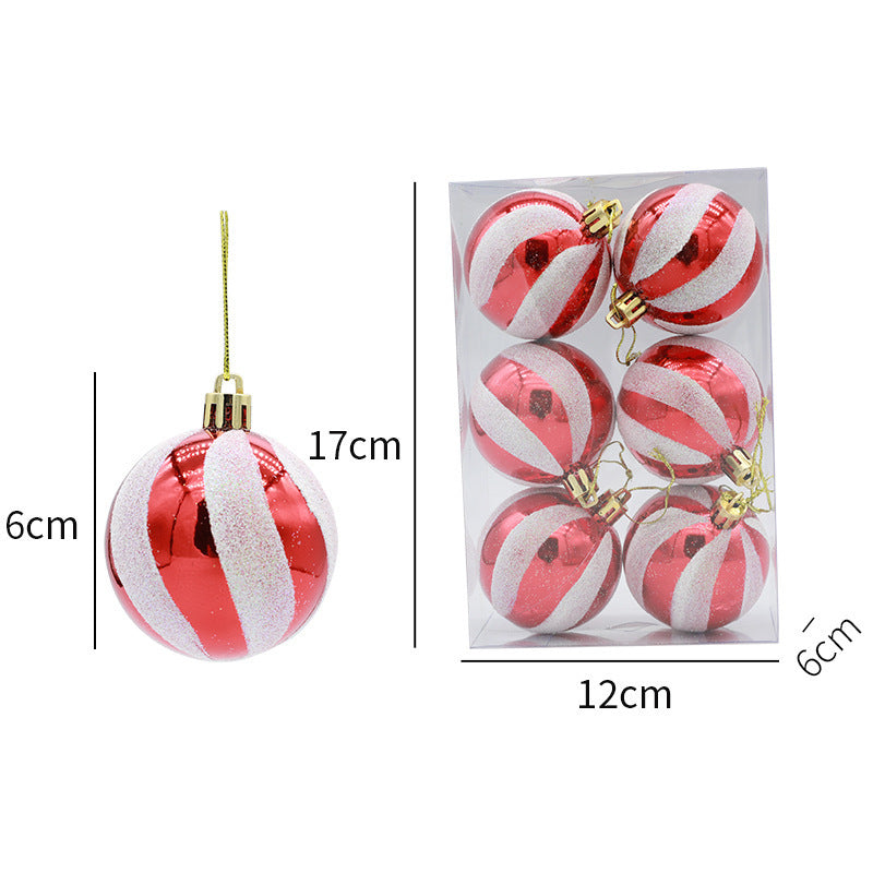 Painted 6cm Christmas Ball Decorations Arrangement Props Christmas Tree Ornaments