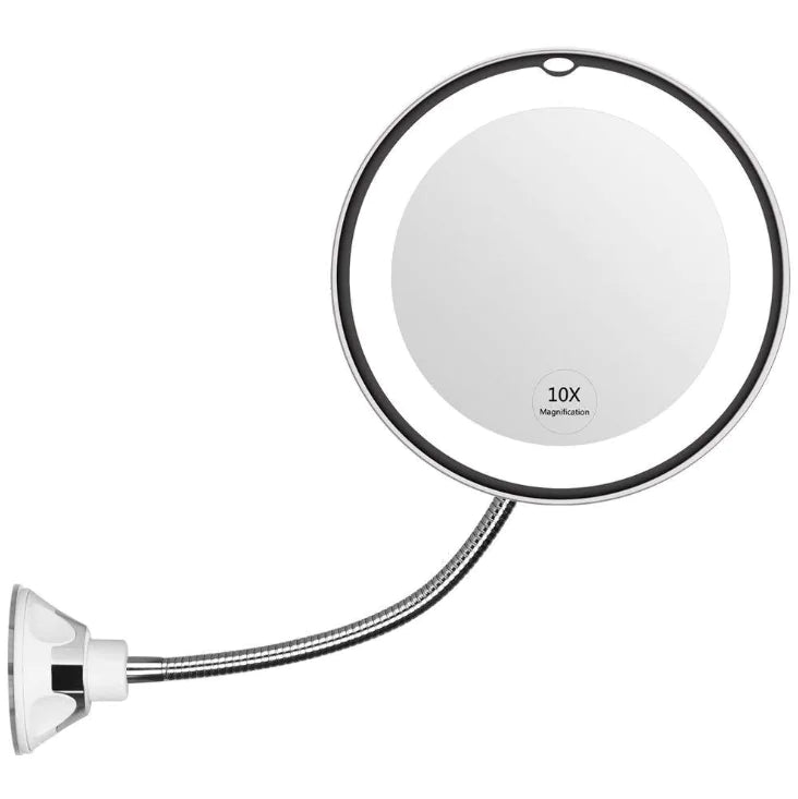 360-Degree Rotating LED Makeup Mirror with Suction Cup