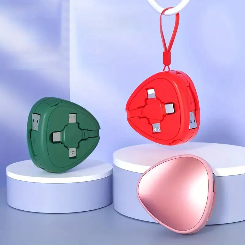 1pc Triangle Retractable 3-in-1 USB Charging Cable