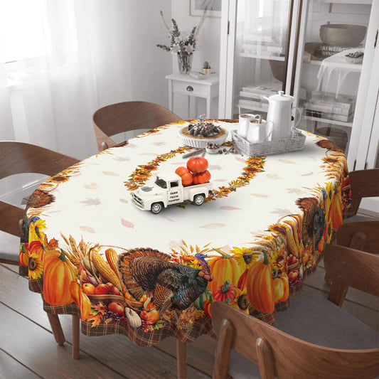 yrhsnclsdg Thanksgiving Tablecloth Fall Tablecloth Oval 60x102 Inch