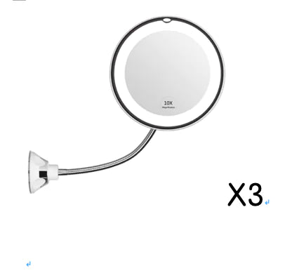 360-Degree Rotating LED Makeup Mirror with Suction Cup