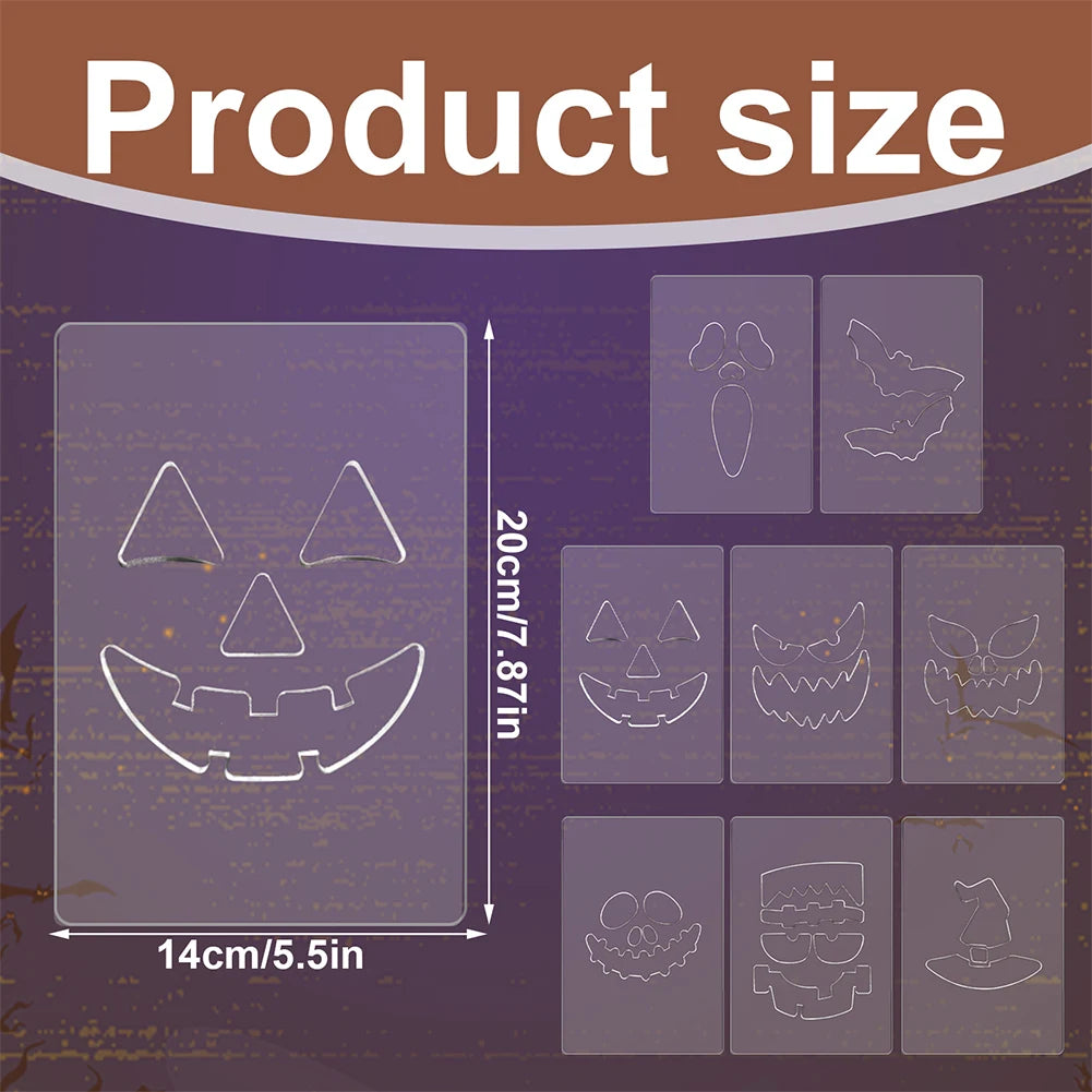 Halloween Pumpkin Ghost Bats Face Decorative Painting Stencils Metal Cutting Dies for DIY Pumpkin Carving Wood Walls Art Decor