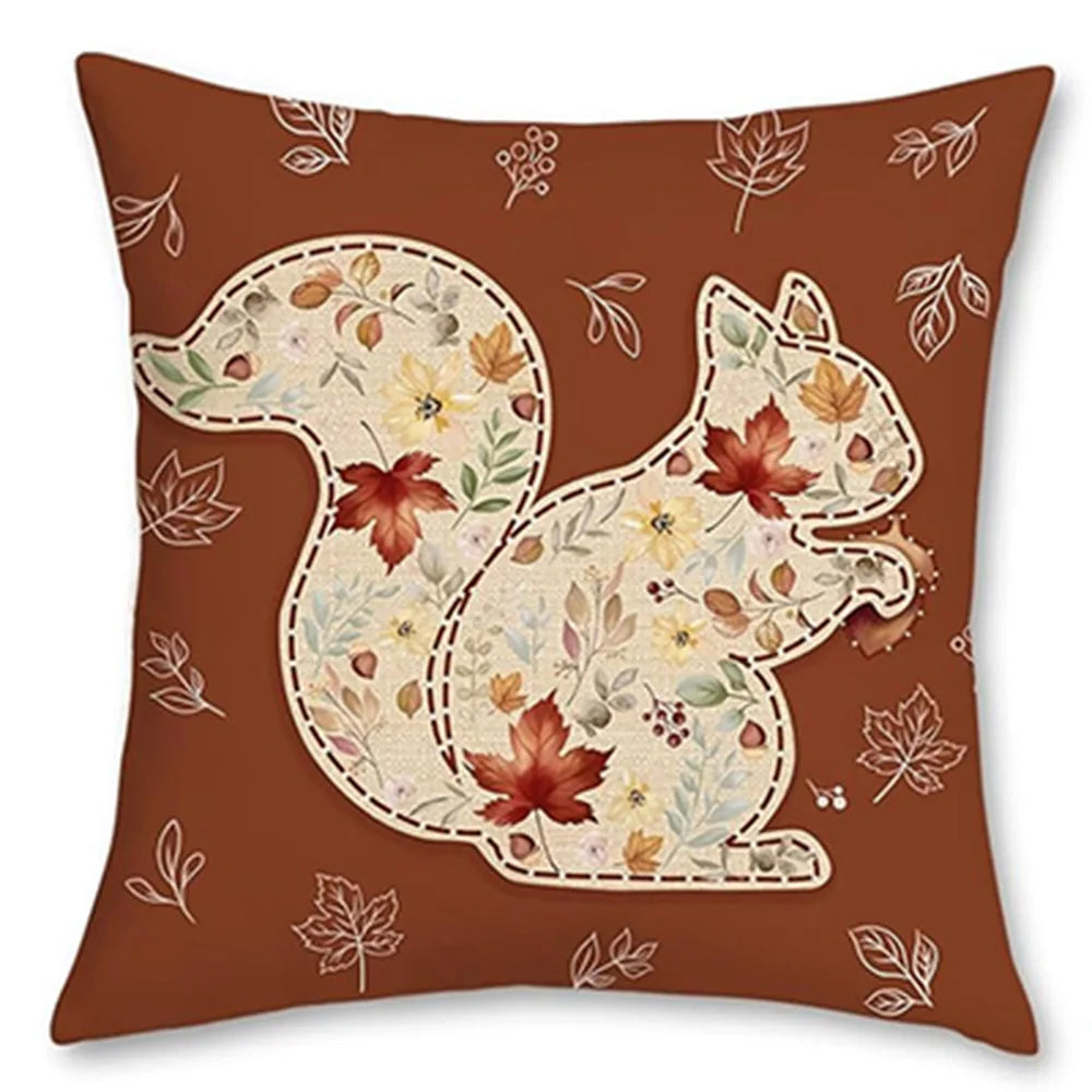 Autumn Harvest Pillow Covers Set: Home, Love & Fall Wildlife Vibes,Sofa cushion cover, home room decoration