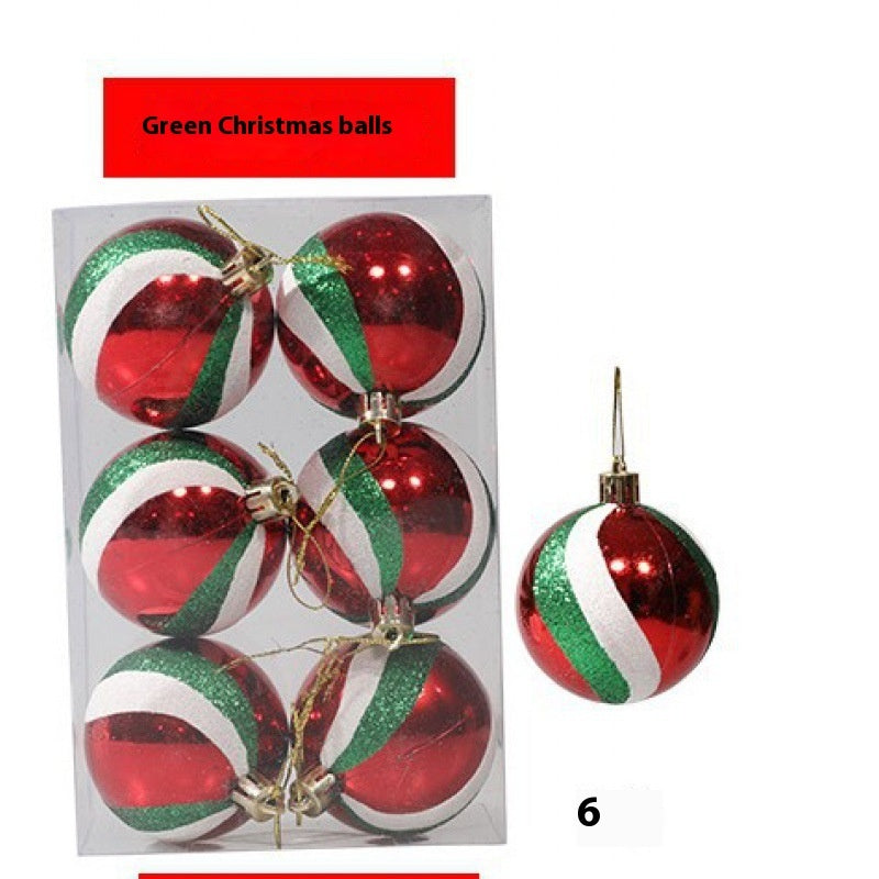 Painted 6cm Christmas Ball Decorations Arrangement Props Christmas Tree Ornaments
