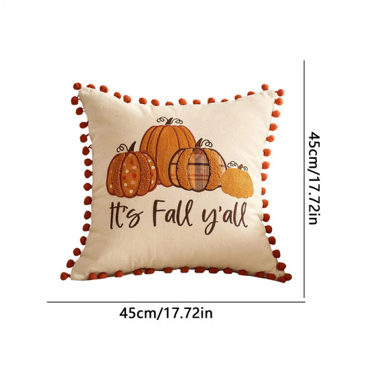 Autumn Pillow Covers Thanksgiving Fall Decor Pumpkin Throw Pillows Covers 18x18 Inch Cushion Pillowcase For Bedroom Halloween
