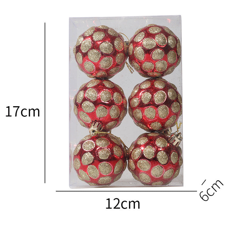 Painted 6cm Christmas Ball Decorations Arrangement Props Christmas Tree Ornaments
