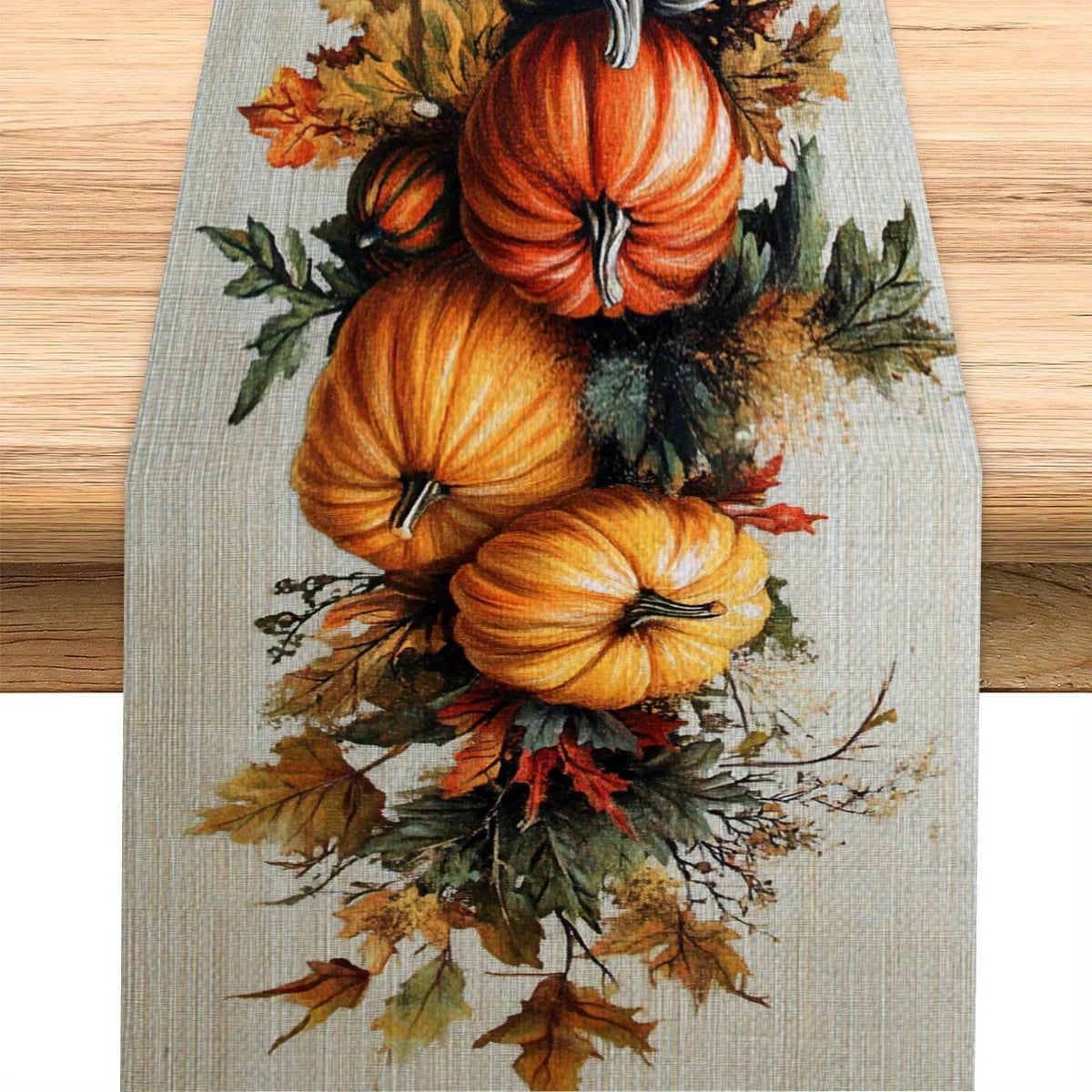 Polyester Table Runner Core Fall Pumpkin Vibrant Harvest Design Autumn Home Decor Cozy Seasonal Vibe High - Quality Polyester