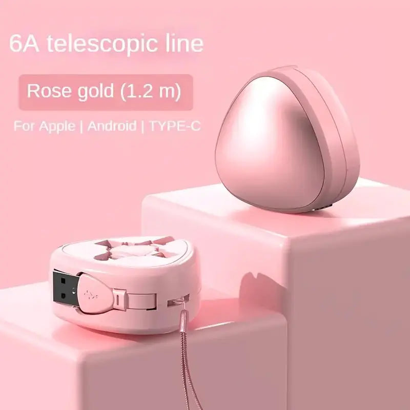 1pc Triangle Retractable 3-in-1 USB Charging Cable
