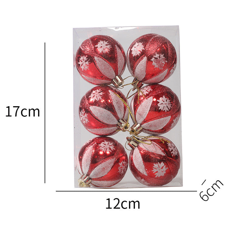 Painted 6cm Christmas Ball Decorations Arrangement Props Christmas Tree Ornaments