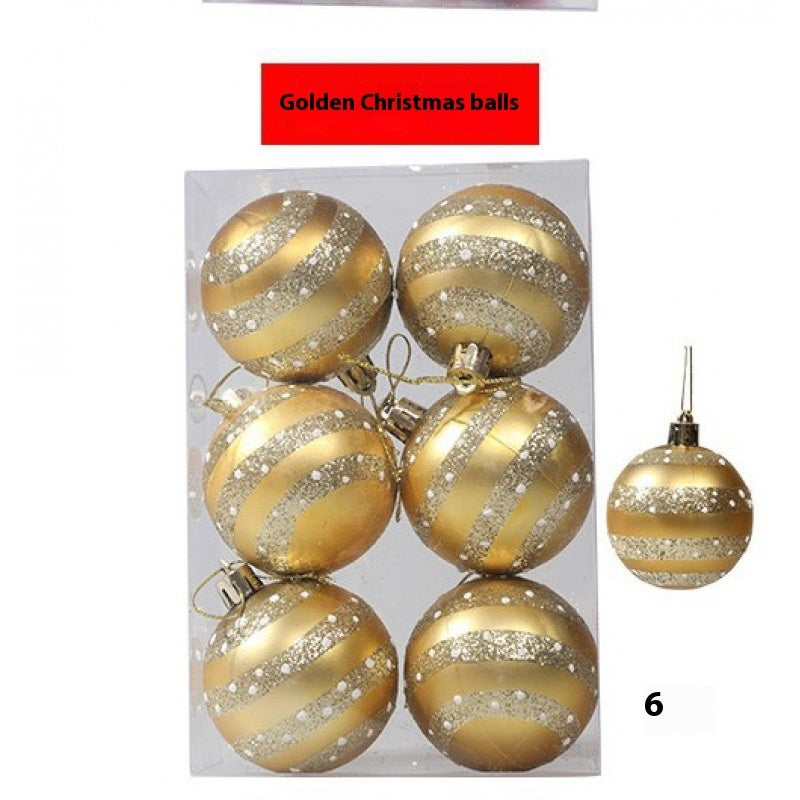 Painted 6cm Christmas Ball Decorations Arrangement Props Christmas Tree Ornaments