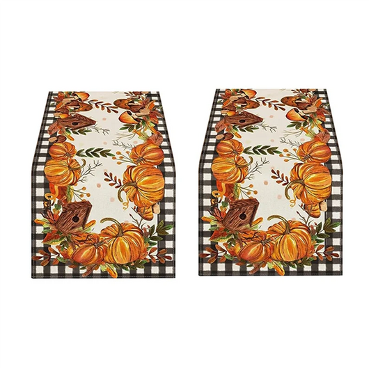 A23I-Fall Thanksgiving Tablecloth Table Runner Table Decoration Party Autumn Harvest Style High Guality Easy To Use