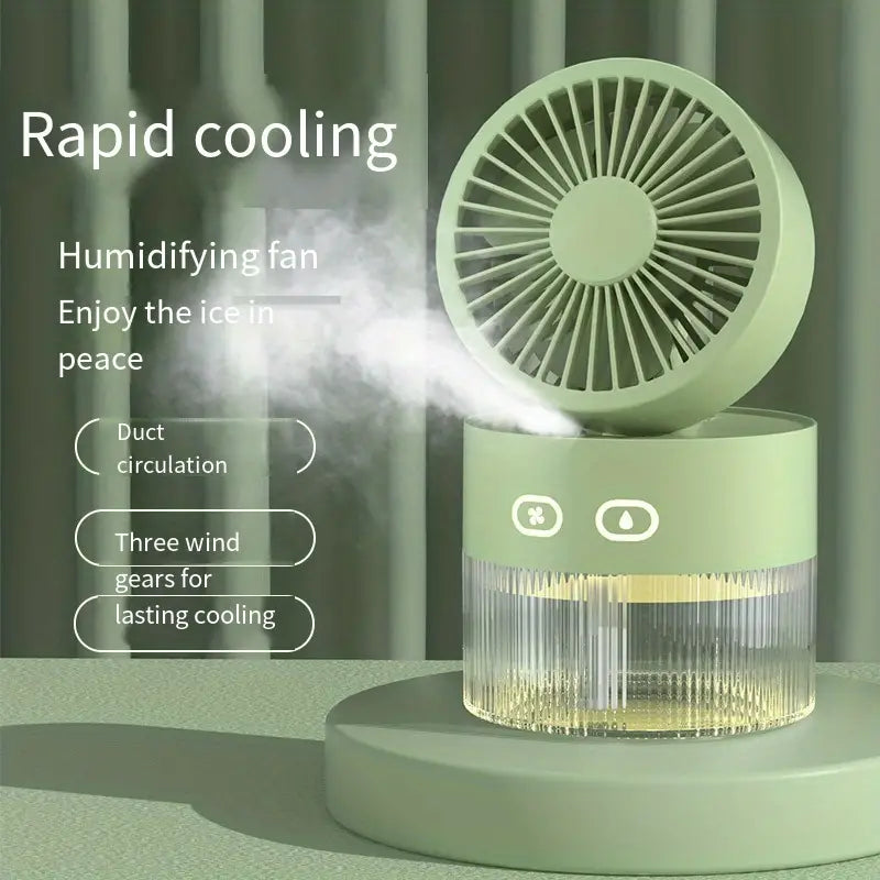 Mini USB Desktop Fan with Spray Humidifier Function