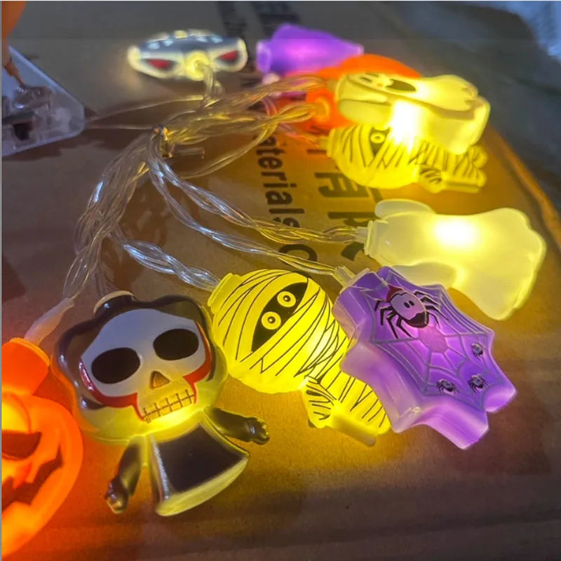2025 New Halloween LED Lights Spider Demon Pumpkin Lantern Ambient Theme Party Halloween String Decoration Light String Hot Sale