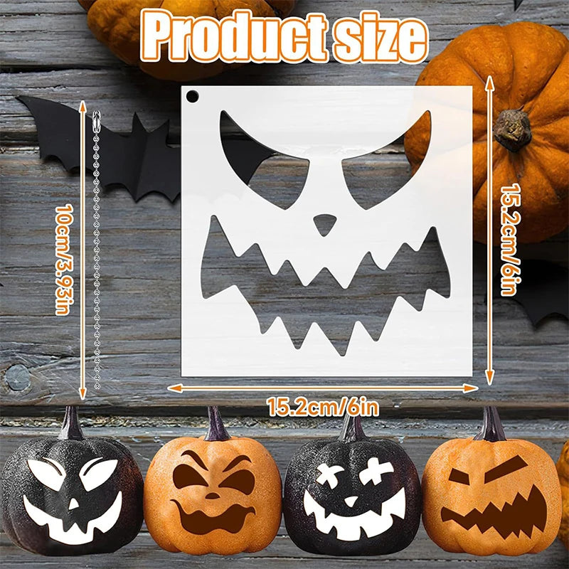  54pcs Halloween Acrylic Router Template for Scary Pumpkin Face Carving Door Mats for Halloween Stencils Woodworking DIY Crafts