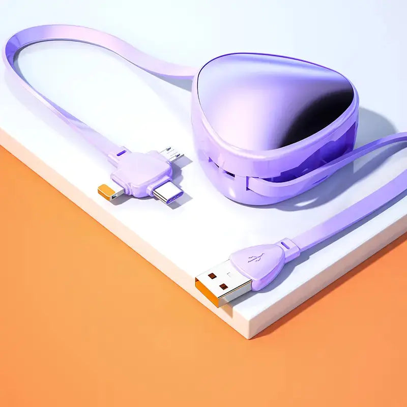 1pc Triangle Retractable 3-in-1 USB Charging Cable