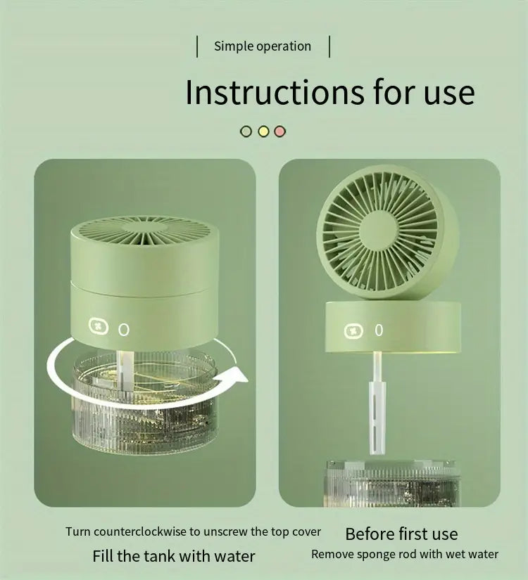 Mini USB Desktop Fan with Spray Humidifier Function