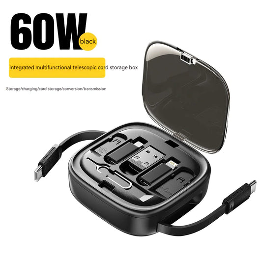 60W Fast Charging Multi-Function Data Cable Storage Box